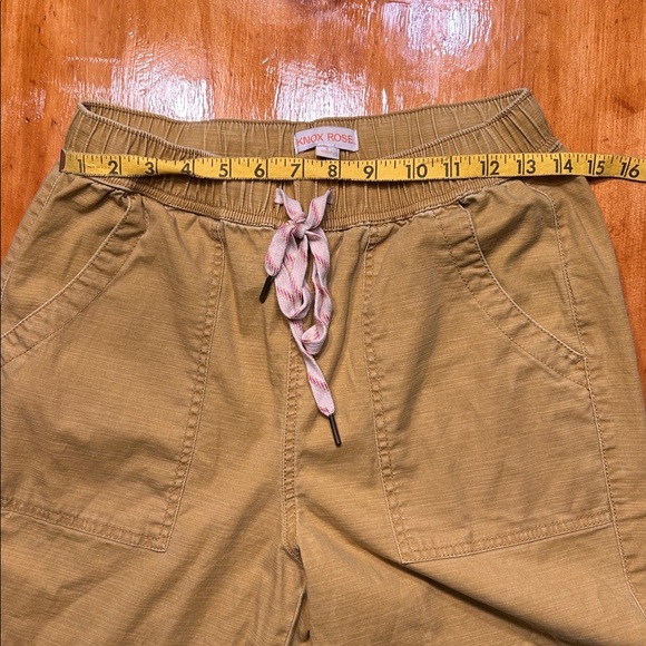 Knox Rose Women’s Mustard Yellow High Waisted Pull-On Utility Pants Size Small - Picture 6 of 8